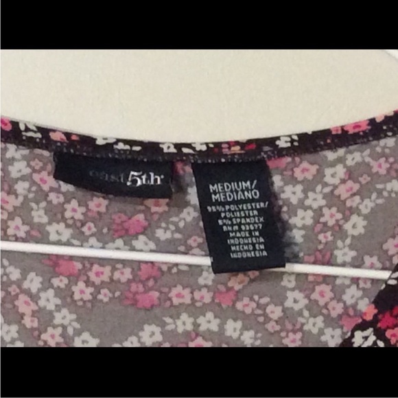 east5th Brown And Pink Floral Blouse Size Medium - Picture 4 of 10